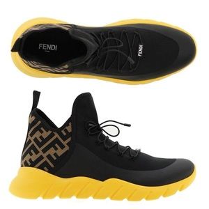 Fendi Black Tech Mesh High Tops Size 12 NWT